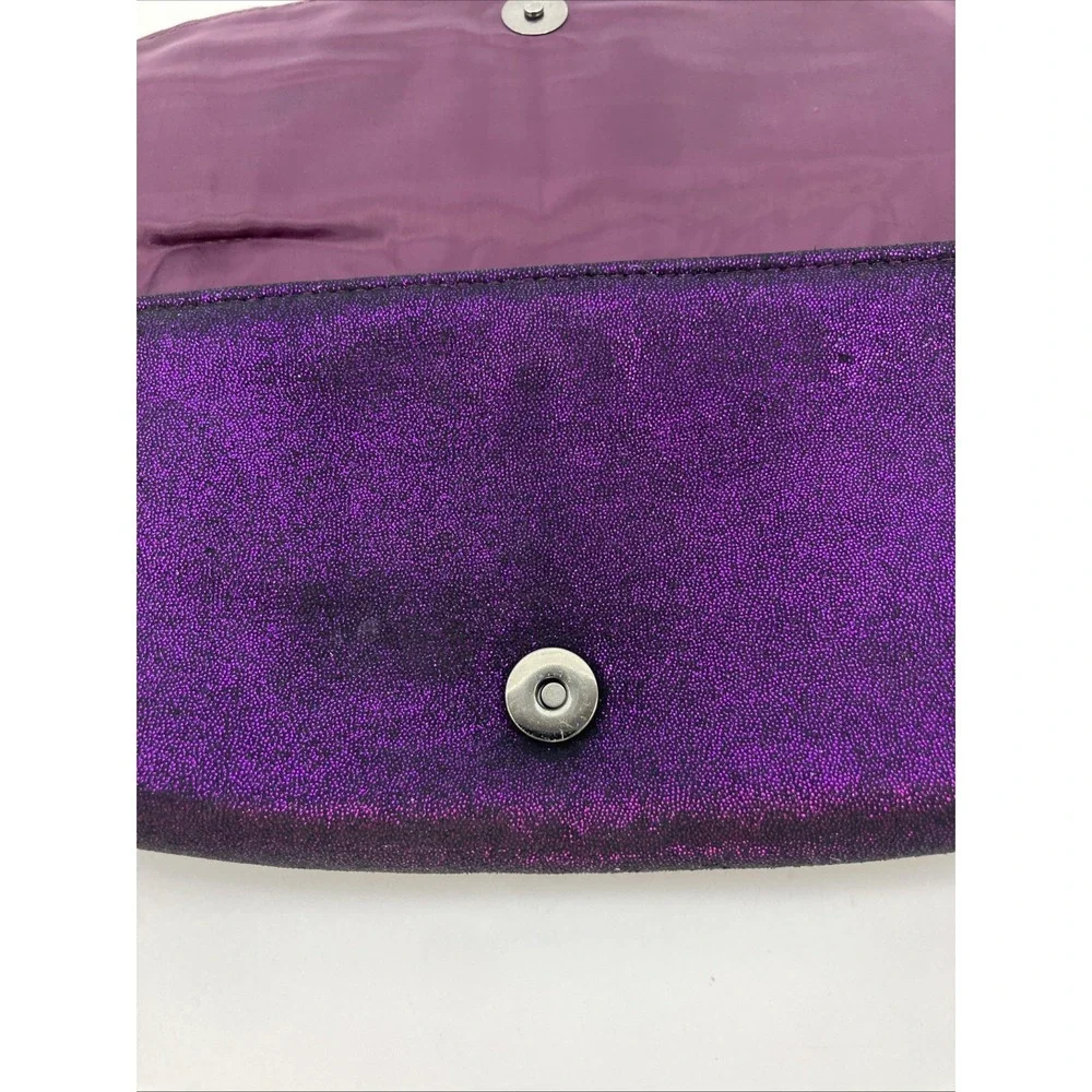 Claires Purple Black Sparkle Bow Clutch Bag Whimsygoth Purse Punk Grunge Y2K